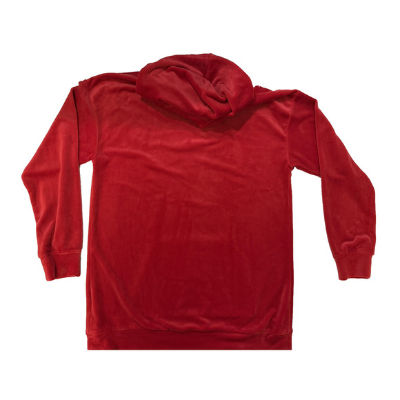 Juicy Couture Hoodie Womens Medium Red Velour Crystal Studs Juicy Bling Pullover - Picture 6 of 6